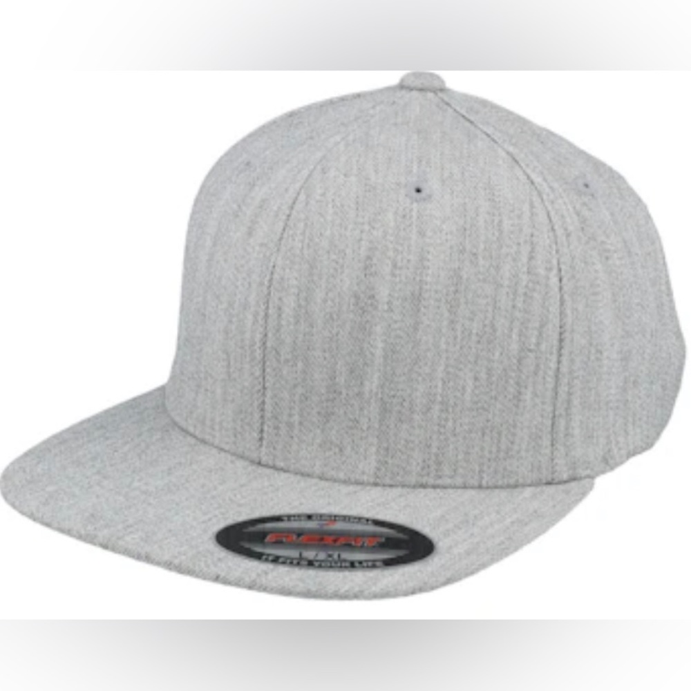 Heather Grey Premium 210 Fitted - Flexfit - SZ 7 1/4-7 5/8 - Fitted Ball Cap